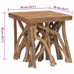 vidaXL Log Coffee Table Hall End Table Accent Side Table Mixed Recycled Wood - Additional view 3