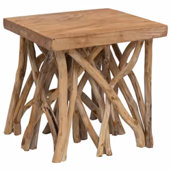 vidaXL Log Coffee Table Hall End Table Accent Side Table Mixed Recycled Wood - Additional view 5