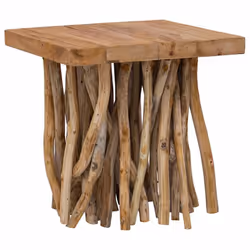 vidaXL Log Coffee Table Hall End Table Accent Side Table Mixed Recycled Wood - Additional view 6