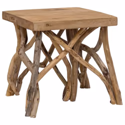 vidaXL Log Coffee Table Hall End Table Accent Side Table Mixed Recycled Wood - Additional view 7