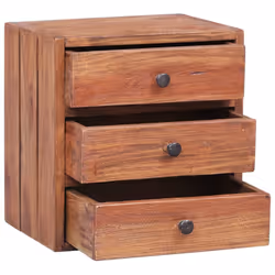 vidaXL Bedside Cabinet with 3 Drawers Nightstand Bed Table Solid Mahogany Wood - Additional view 2