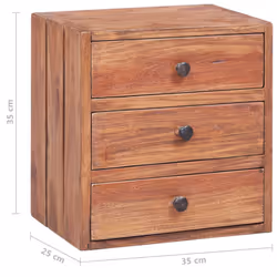 vidaXL Bedside Cabinet with 3 Drawers Nightstand Bed Table Solid Mahogany Wood - Additional view 8