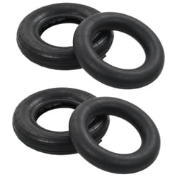 vidaXL Wheelbarrow Tire and Inner Tube Set 4 Pieces 3.50-8 4PR Rubber Cart