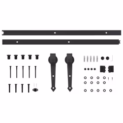 vidaXL Sliding Door Hardware Kit Sliding Rail Door Track Kit SKIEN Steel Black