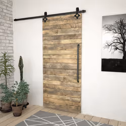 vidaXL Sliding Door Hardware Kit Sliding Rail Door Track Kit SKIEN Steel Black