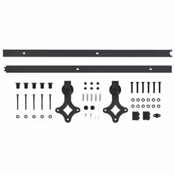 vidaXL Sliding Door Hardware Kit Sliding Rail Door Track Kit SKIEN Steel Black