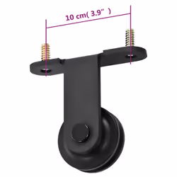vidaXL Sliding Door Hardware Kit Sliding Rail Door Track Kit SKIEN Steel Black - Additional view 5
