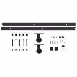 vidaXL Sliding Door Hardware Kit Sliding Rail Door Track Kit SKIEN Steel Black - Additional view 4