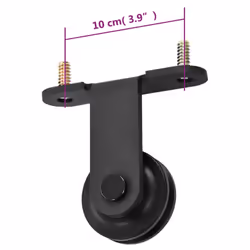 vidaXL Sliding Door Hardware Kit Sliding Rail Door Track Kit SKIEN Steel Black - Additional view 5