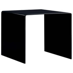 vidaXL Coffee Table Tempered Glass Black 50cm Home Side Tea Stand Furniture