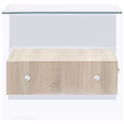 vidaXL Coffee Table with Drawer Tempered Glass Home Side Tea Stand Furniture