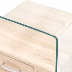 vidaXL Coffee Table with Drawer Tempered Glass Home Side Tea Stand Furniture - Additional view 4