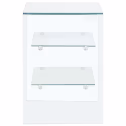 vidaXL Coffee Table with 2 Shelves Tempered Glass Living Room Tea Side Stand - Additional view 2
