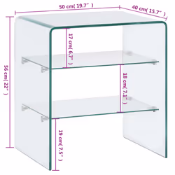 vidaXL Coffee Table with 2 Shelves Tempered Glass Living Room Tea Side Stand - Additional view 4