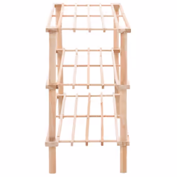 vidaXL Solid Fir Wood 3-Tier Shoe Rack Footwear Organiser Storage Holder Stand