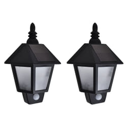 vidaXL Solar Wall Lamps Outdoor Wall Light with Motion Sensor 2 pcs Black