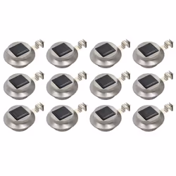 vidaXL Outdoor Solar Lamps Garden Lamp Patio Path Solar Light LED Round White - 12 pcs
