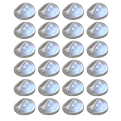 vidaXL Outdoor Solar Wall Lamps LED Wall Light Garden Light 24 pcs Round Silver