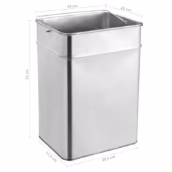 vidaXL Ashtray Dustbin Hotel 45L Stainless Steel Ashtray Bin Outdoor Dust Can - Additional view 8