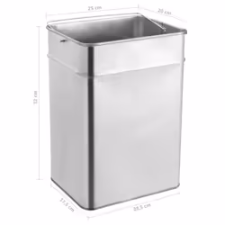 vidaXL Ashtray Dustbin Hotel 45L Black Steel Outdoor Dustbin Rubbish Waste Bin - Additional view 8