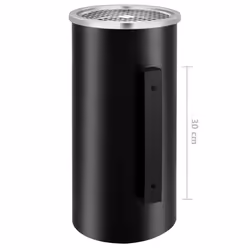 vidaXL Wall Ashtray Dustbin Removable Stainless Steel 26L Black Waste Can - Additional view 8