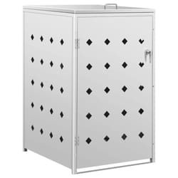 vidaXL Single Wheelie Bin Shed 240L Stainless Steel Waste Container Enclosure