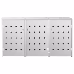 vidaXL Triple Wheelie Bin Shed 240L Stainless Steel Garbage Bin Box Outdoor - Additional view 5