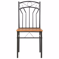 vidaXL 4x Dining Chairs Brown MDF Side End Kitchen Furniture Dining Room Chair - Additional view 10