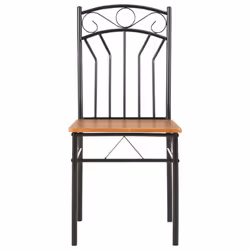 vidaXL 4x Dining Chairs Brown MDF Side End Kitchen Furniture Dining Room Chair