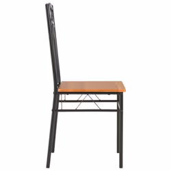 vidaXL 4x Dining Chairs Brown MDF Side End Kitchen Furniture Dining Room Chair