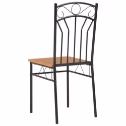 vidaXL 4x Dining Chairs Brown MDF Side End Kitchen Furniture Dining Room Chair - Additional view 4