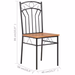 vidaXL 4x Dining Chairs Brown MDF Side End Kitchen Furniture Dining Room Chair - Additional view 8