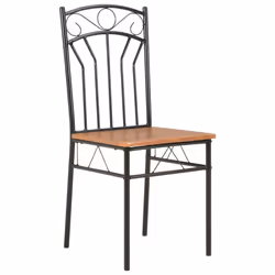 vidaXL 4x Dining Chairs Brown MDF Side End Kitchen Furniture Dining Room Chair - Additional view 9