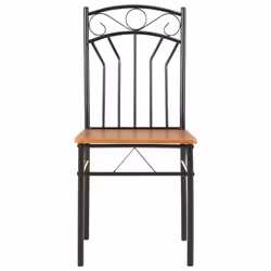 vidaXL 2x Dining Chairs Brown MDF Side End Kitchen Furniture Dining Room Chair