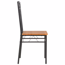 vidaXL 2x Dining Chairs Brown MDF Side End Kitchen Furniture Dining Room Chair - Additional view 4