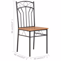 vidaXL 2x Dining Chairs Brown MDF Side End Kitchen Furniture Dining Room Chair - Additional view 8