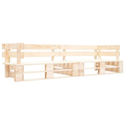 vidaXL Garden 2-Seater Sofa Pallets Patio Furniture Outdoor Sofa Set Wood - light brown
