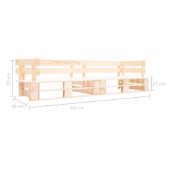 vidaXL Garden 2-Seater Sofa Pallets Patio Furniture Outdoor Sofa Set Wood - light brown