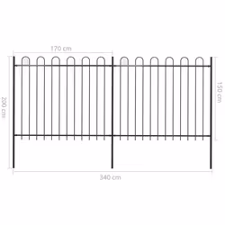 vidaXL Garden Fence Hoop Top Steel Outdoor Panels Barrier Border Multi Sizes - 3.4 m - Additional view 4