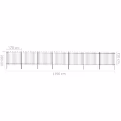 vidaXL Garden Fence Hoop Top Steel Outdoor Panels Barrier Border Multi Sizes - 12.5 m - Additional view 4