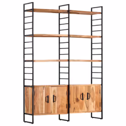 VidaXL 284416, 4 shelves, Metal, Wood, Acacia wood, Iron, 1240 mm, 300 mm