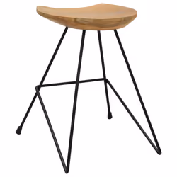 vidaXL 2x Solid Teak Wood Stools Garden Chair Outdoor Seating Interior Decor - Additional view 2