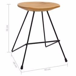 vidaXL 2x Solid Teak Wood Stools Garden Chair Outdoor Seating Interior Decor - Additional view 3