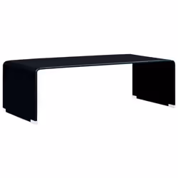 vidaXL Coffee Table Tempered Glass Black 98cm Home Side Tea Stand Furniture