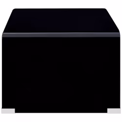 vidaXL Coffee Table Tempered Glass Black 98cm Home Side Tea Stand Furniture