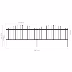 vidaXL Garden Fence Spear Outdoor Panel Barrier Border Privacy Multi Sizes - 3.4 m/ 50-75 cm - Additional view 4