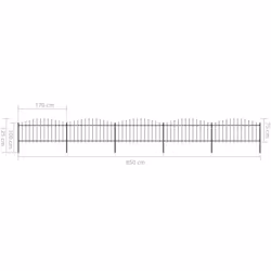 vidaXL Garden Fence Spear Outdoor Panel Barrier Border Privacy Multi Sizes - 8.5 m/ 50-75 cm