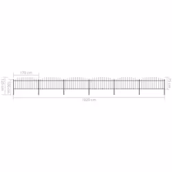 vidaXL Garden Fence Spear Outdoor Panel Barrier Border Privacy Multi Sizes - 10.2 m/ 50-75 cm