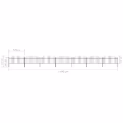vidaXL Garden Fence Spear Outdoor Panel Barrier Border Privacy Multi Sizes - 11.9 m/ 50-75 cm - Additional view 4