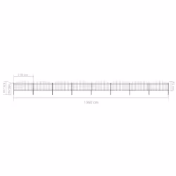 vidaXL Garden Fence Spear Outdoor Panel Barrier Border Privacy Multi Sizes - 13.6 m/ 50-75 cm - Additional view 4